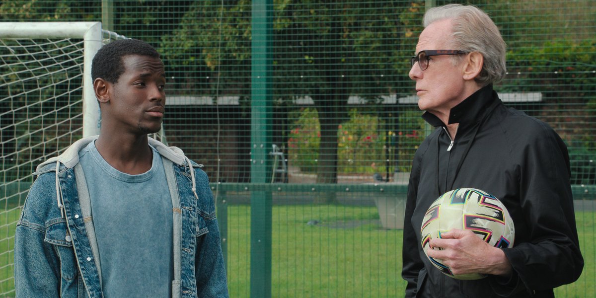 NetflixUK's tweet image. Here’s your first look at Bill Nighy and Micheal Ward in The Beautiful Game, a new film that follows the story England’s bid to bring home the Homeless World Cup.

Coming to Netflix 29 March.