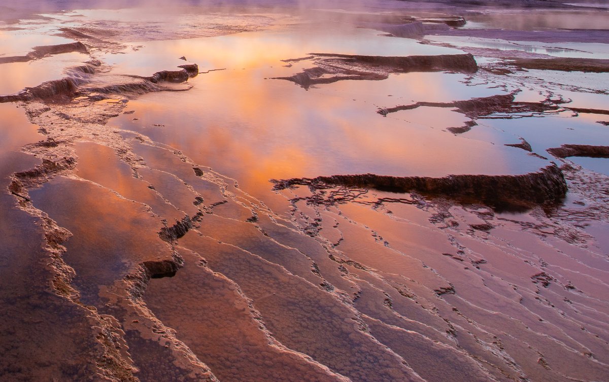 Hydrothermal | Dropping 1.18.24 | 10 1/1s at .185 ETH As I fell in love with photographing thermal pools, one thing I look for in the shallow pools is how to capture reflections. While a lot of thermal shots are taken in bright sunlight to capture the colors, some of the best