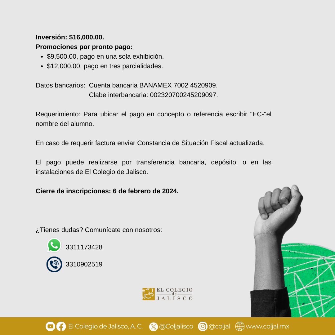 Coljalisco's tweet photo. Al concluir el #Diplomado en #Género y #Feminismo: Debates Recientes, la persona egresada del diplomado será capaz de definir y problematizar los feminismos a lo largo de la historia a la luz de los debates más recientes en el tema.

Más información:
https://t.co/Ki8ftFh3bA https://t.co/HrD6MaeYgN