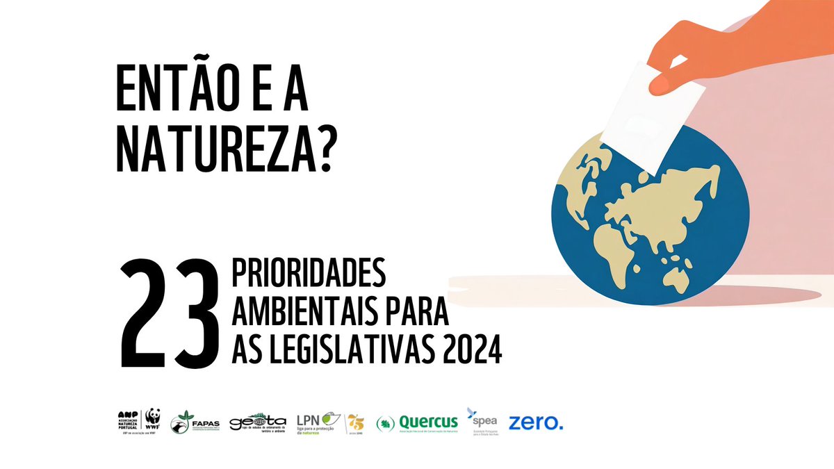 Novas eleições, o mesmo Planeta! 🤔🌍 Para garantir que os partidos estão comprometidos com a Natureza, a #ColigaçãoC7 criou um conjunto de medidas prioritárias que devem ser incluídas nos programas eleitorais das #Legislativas2024 🗳 Mais em ➡natureza-portugal.org/o_que_fazemos_…
