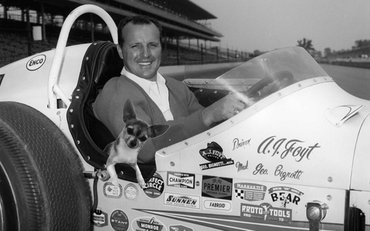 GasolineAly's tweet photo. Happy Birthday to the original A.J. (as far as my pup is concerned!🤣), Mr. Four-Time himself, Anthony Joseph Foyt, Jr.! My pup A.J. and I hope your birthday is as legendary as you are! 🥳🏁

#Indy500  #Legend  #FourTime https://t.co/qWQlQSTKaH