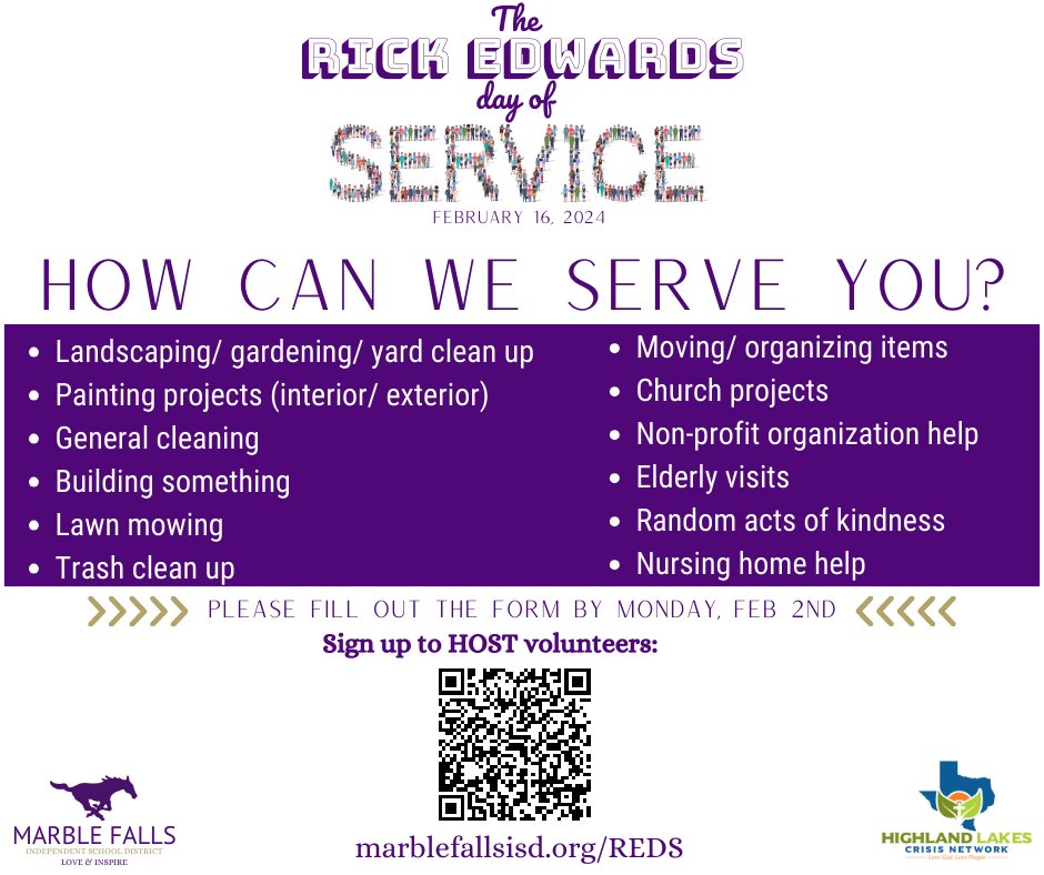 Sign up today! We want to help you complete your projects and make checks ✅✅on your to-do lists!

marblefallsisd.org/reds