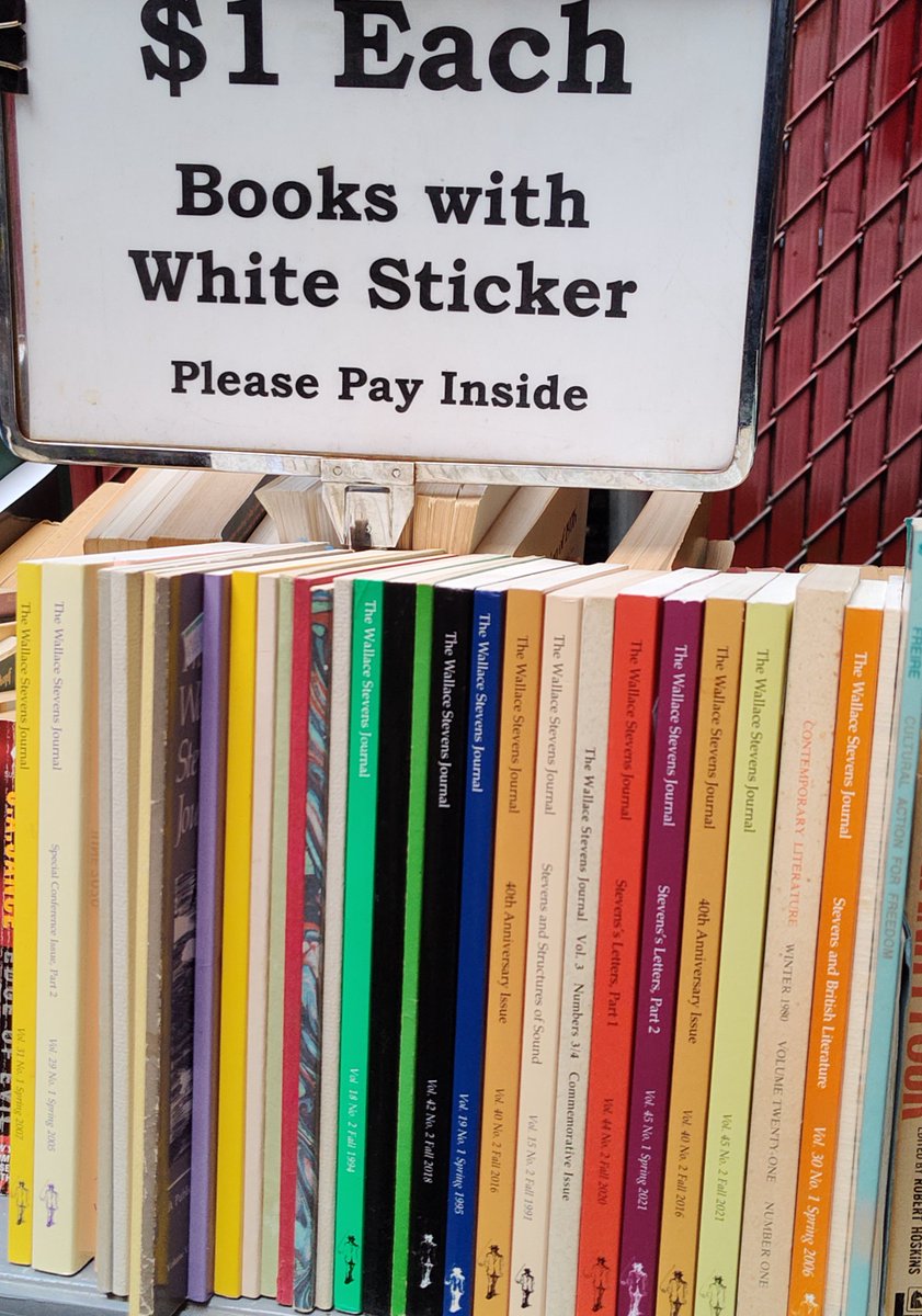 So many amazing #Book bargains at the
@brattlebookshop on West Street in #Boston, including #WallaceStevens Journals at $1 each!  Just down the street from #BostonCommon + @DTownBostonBID. #visitboston  @masspoetry @PoetryFound 
@MeetBostonUSA  @NEIBAbooks @AmAntiquarian