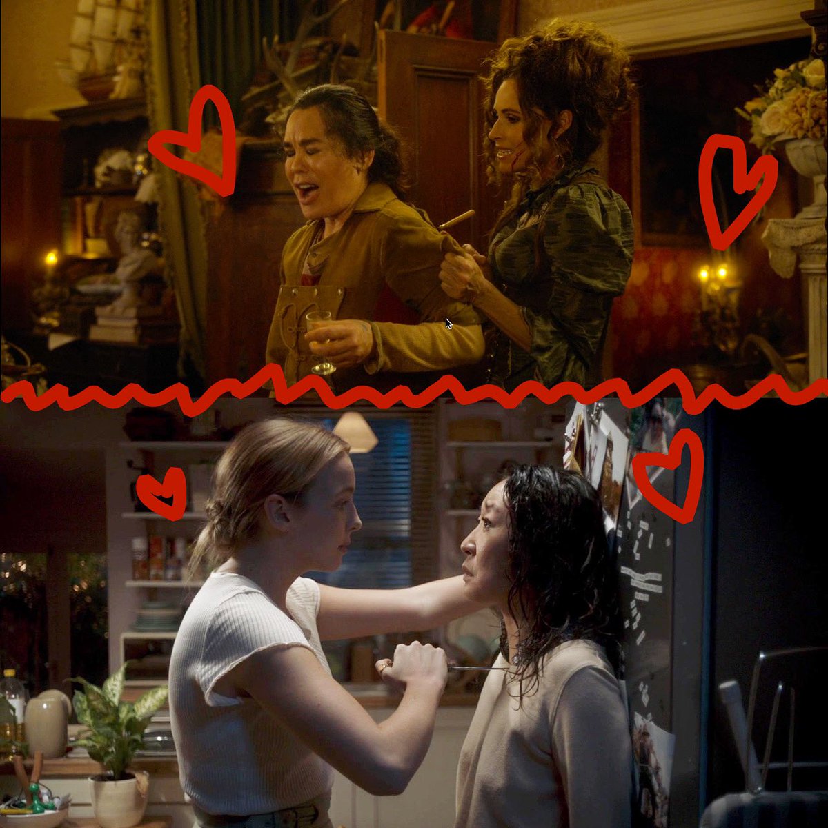 queering_eve's tweet photo. i’m a simple gal and all i want is to watch some women stab each other 🔪 another show that has this is our flag means death and it was cancelled before its final season! so pls consider signing this petition https://t.co/OCJbIvdlCX #RenewAsACrew #SaveOFMD #OurFlagMeansDeath https://t.co/necEUVv7Cn