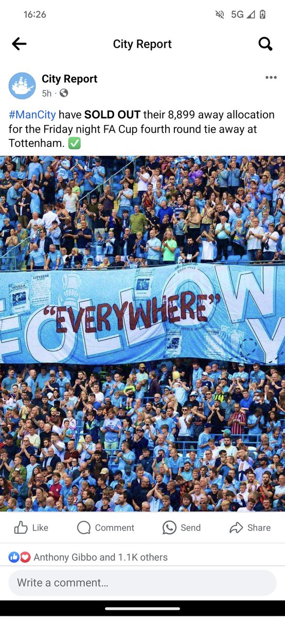 We've got no fans tho

That away end is going to be absolutely bouncing 

Can't wait CTID 💙💪