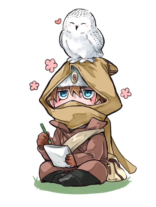 コラボの頭巾ちゃんとフクロウかわいい