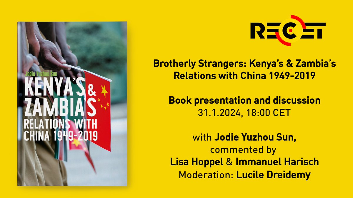 Africa has become a major platform from which to analyse and understand China's growing influence in the global South – Come and listen to the book discussion on 'Brotherly Strangers' with Jodie Yuzhou Sun, Lisa Hoppel, @IHarisch & @l_dreidemy