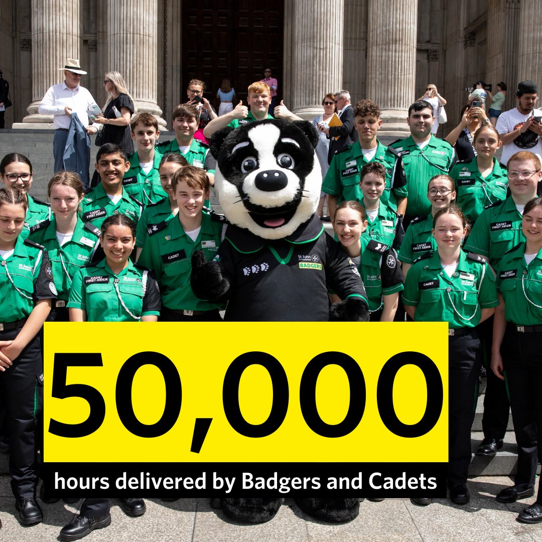 *Cue fireworks, standing ovation and fanfare 👏🎆🎺

This is a HUGE achievement, and it reinforces just how powerful the young people in St John and the UK are.

Do you know a Cadet or a Badger? Give them a high five next time you see them, they could save your life one day.