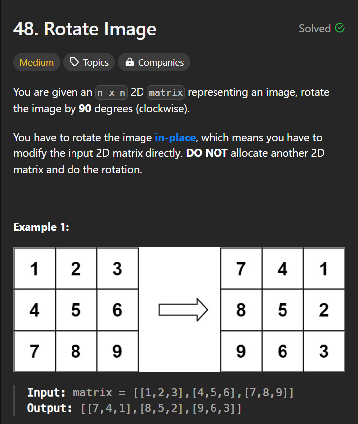 codewithjerry0's tweet photo. Day 15 of #100DaysOfCode   

DSA ->  15. Rotate Image[LeetCode]     

C++ Easy Solution  with Notes #leetcode #DSA #2DArray #RotateImage #EasySolution #notes #codewithjerry0 #lovebabbar

@lovebabbar3 https://t.co/h6q99HaNQj