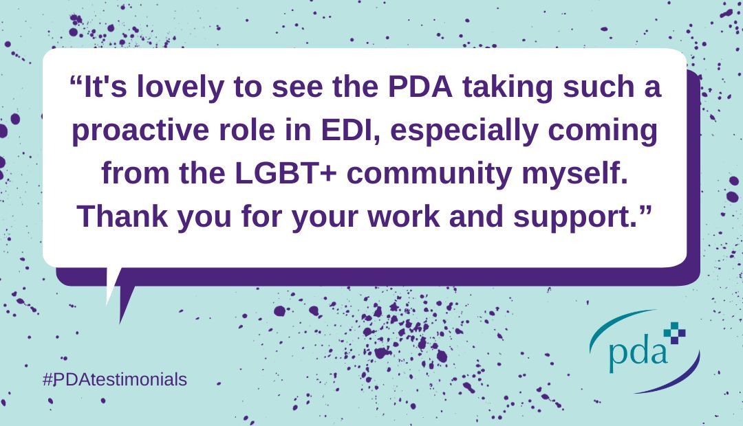 the_pda's tweet photo. This #TestimonialTuesday, we're taking a look at some member feedback about our EDI Networks. Our networks focus on protecting diverse and inclusive communities by proactively addressing all forms of discrimination. Read more #PDAtestimonials here: https://t.co/iukZAxDa0f https://t.co/obGcYm4uUv