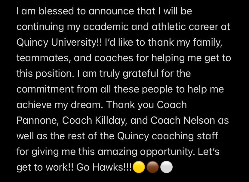 LukeMeyer12345's tweet photo. Committed!! Let’s get to work!! 🟡🟤⚪️ @CoachPannone @CoachJackT @CoachKillday @QUHawksFootball @PHS_IndiansFB @GSV_STL @JPRockMO https://t.co/qEQfNkG4FZ