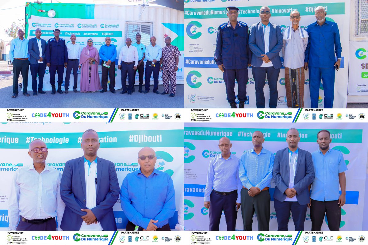 DjiboutiTechHub's tweet photo. 🚀La 𝗖𝗮𝗿𝗮𝘃𝗮𝗻𝗲 𝗱𝘂 𝗡𝘂𝗺é𝗿𝗶𝗾𝘂e Spéciale Régions🇩🇯

📍𝗧𝗿𝗼𝗶𝘀𝗶è𝗺𝗲 𝗘𝘁𝗮𝗽𝗲: 𝗧𝗔𝗗𝗝𝗢𝗨𝗥𝗔𝗛

📸Lancement de la 𝖙𝖗𝖔𝖎𝖘𝖎è𝖒𝖊 é𝖙𝖆𝖕𝖊 de notre #CaravaneDuNumérique "Spéciale Région" qui pris la direction vers le Nord pour se poser à #Tadjourah!

La cérémonie a été placée sous le parrainage du Préfet de la Région et en présence du Président du Conseil Régional, du Directeur Général du CTID, du Préfet-Adjoint ,de l’Inspecteur du MENFOP de la région , du Commandant de la Police Nationale, du Chef de la Brigade de Gendarmerie par intérim et des responsables du Lycée et collège de TADJOURAH

🎯Cette Caravane du Numérique constituée d’un #Digitruck aménagé et équipé, sillonne chaque territoire dans le but de promouvoir les #STIM à travers le programme @Code4Youth1 pour renforcer les compétences numériques des adolescent.e. s et jeunes et in fine, les préparer aux métiers du futur👨🏿‍💻👩🏿‍💻💡

#Djibouti #Tadjourah #CaravaneDuNumerique #Code4Youth #STEM #LaFabriqueDesTalents #GirlsInIct #FuturOfWork #Innovation #Inclusion #Numérique #Jeunesse #StemForKids #FuturOfWork