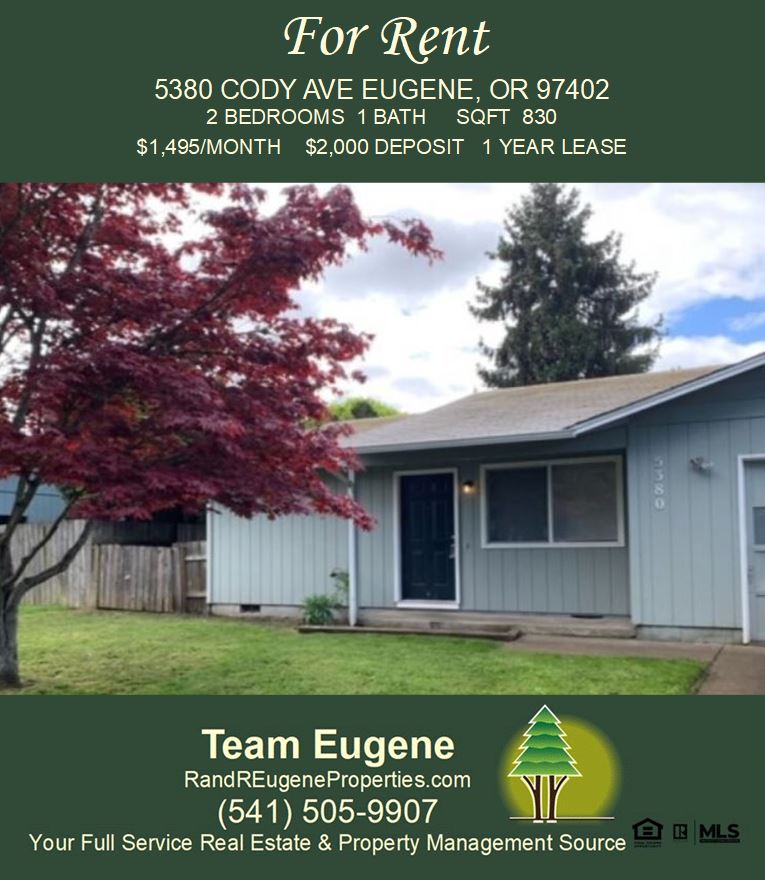 Charming home in West Eugene available NOW for rent. 
rreugpropmgmt.com 
.
#forrent #propertymanagement #wecanhelpwiththat #randrpropertiesofeugene #teameugene #WestEugene