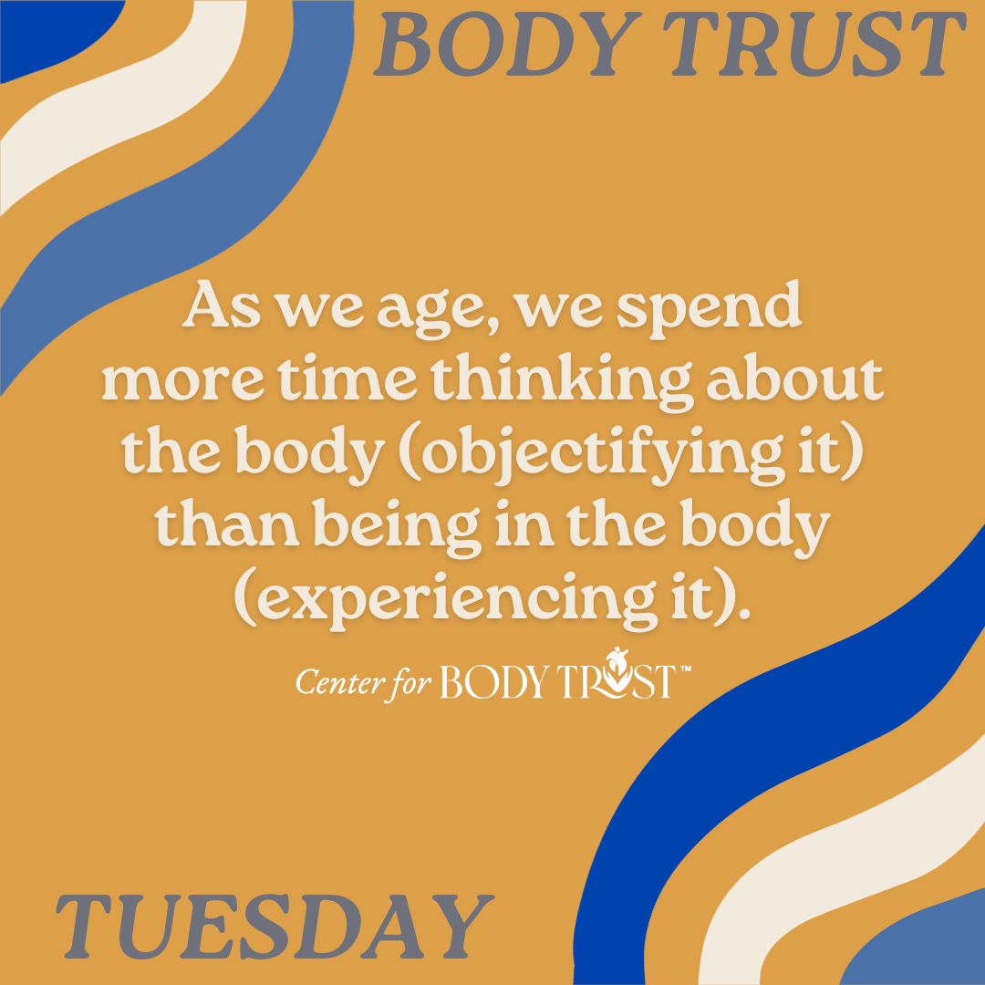 Bodies are not supposed to fit into the narrow range stated in the BMI chart, and they are not meant to stay the same as we age. We should not be expected to weigh in our seventies what we weighed in our twenties.

Bodies—and health—are always in flux. #BodyTrustTuesday