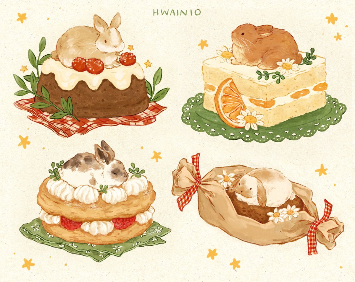 food no humans food focus rabbit fruit strawberry cake  illustration images