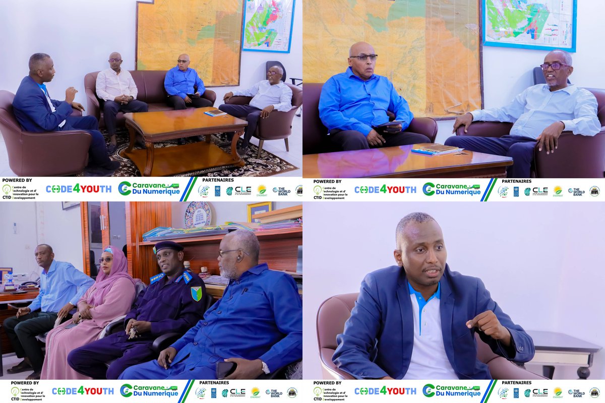 DjiboutiTechHub's tweet photo. 🚀La 𝗖𝗮𝗿𝗮𝘃𝗮𝗻𝗲 𝗱𝘂 𝗡𝘂𝗺é𝗿𝗶𝗾𝘂e Spéciale Régions🇩🇯

📍𝗧𝗿𝗼𝗶𝘀𝗶è𝗺𝗲 𝗘𝘁𝗮𝗽𝗲: 𝗧𝗔𝗗𝗝𝗢𝗨𝗥𝗔𝗛

📸Lancement de la 𝖙𝖗𝖔𝖎𝖘𝖎è𝖒𝖊 é𝖙𝖆𝖕𝖊 de notre #CaravaneDuNumérique "Spéciale Région" qui pris la direction vers le Nord pour se poser à #Tadjourah!

La cérémonie a été placée sous le parrainage du Préfet de la Région et en présence du Président du Conseil Régional, du Directeur Général du CTID, du Préfet-Adjoint ,de l’Inspecteur du MENFOP de la région , du Commandant de la Police Nationale, du Chef de la Brigade de Gendarmerie par intérim et des responsables du Lycée et collège de TADJOURAH

🎯Cette Caravane du Numérique constituée d’un #Digitruck aménagé et équipé, sillonne chaque territoire dans le but de promouvoir les #STIM à travers le programme @Code4Youth1 pour renforcer les compétences numériques des adolescent.e. s et jeunes et in fine, les préparer aux métiers du futur👨🏿‍💻👩🏿‍💻💡

#Djibouti #Tadjourah #CaravaneDuNumerique #Code4Youth #STEM #LaFabriqueDesTalents #GirlsInIct #FuturOfWork #Innovation #Inclusion #Numérique #Jeunesse #StemForKids #FuturOfWork