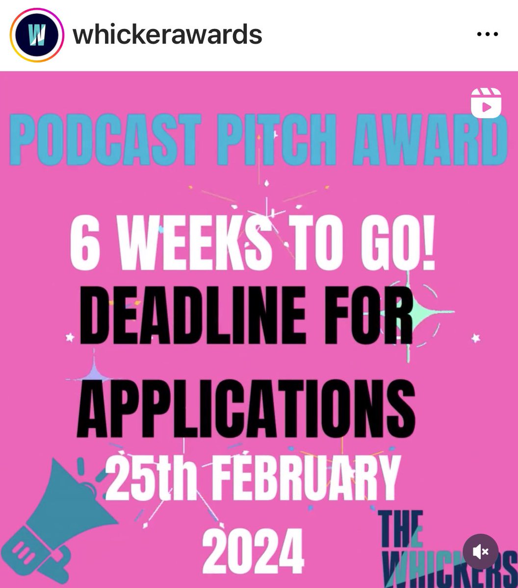 For podcast’s creators check out the @whickerawards pitch award.