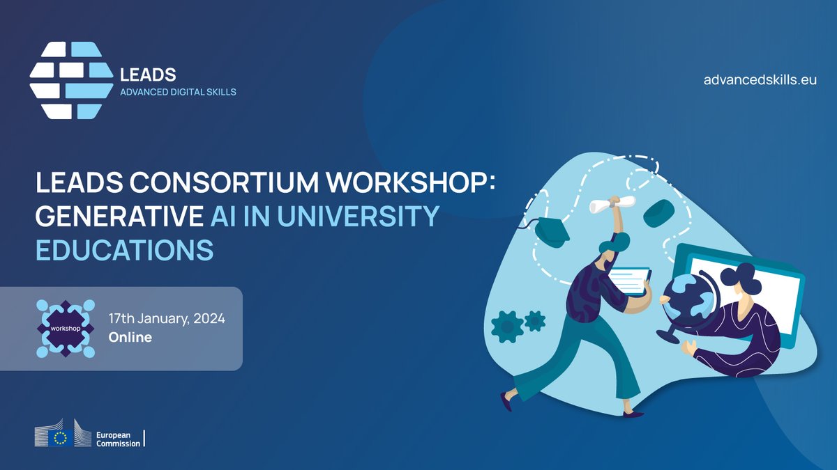 🚨1 DAY LEFT❗️
🔊BDVA is pleased to co-organise the upcoming online workshop on the role of #GenerativeAI in Advanced #Digital Skills (ADS) education at the university level. 

🗓️17 January 2024
🕙10:00 – 12:00 CET
Join us👉syddanskuni.zoom.us/j/62384427013
