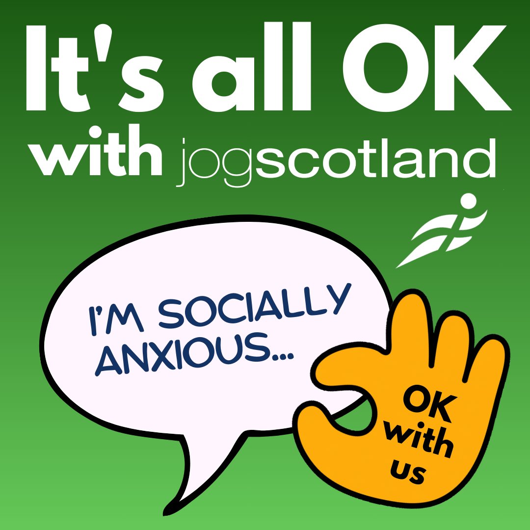 IT’S ALL OK WITH JOGSCOTLAND! You don't have to be the life & soul - just turn up and enjoy the jog. Many of our leaders are trained in mental health awareness & will be happy to chat before yr first session so you arrive to a friendly face. Find a group: jogscotland.org.uk/joggers/find-y…