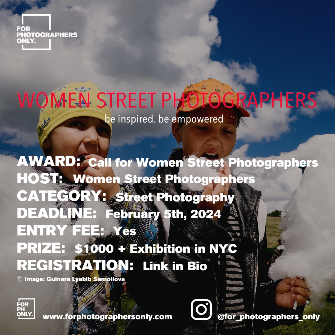 Women Street Photographers - Call for Exhibition in NYC

Would you like to apply to this opportunity?
⁠Visit: bit.ly/3HjUbIL
.
.
.
.
#womenphotography #streetphotography #opencall #photocontest