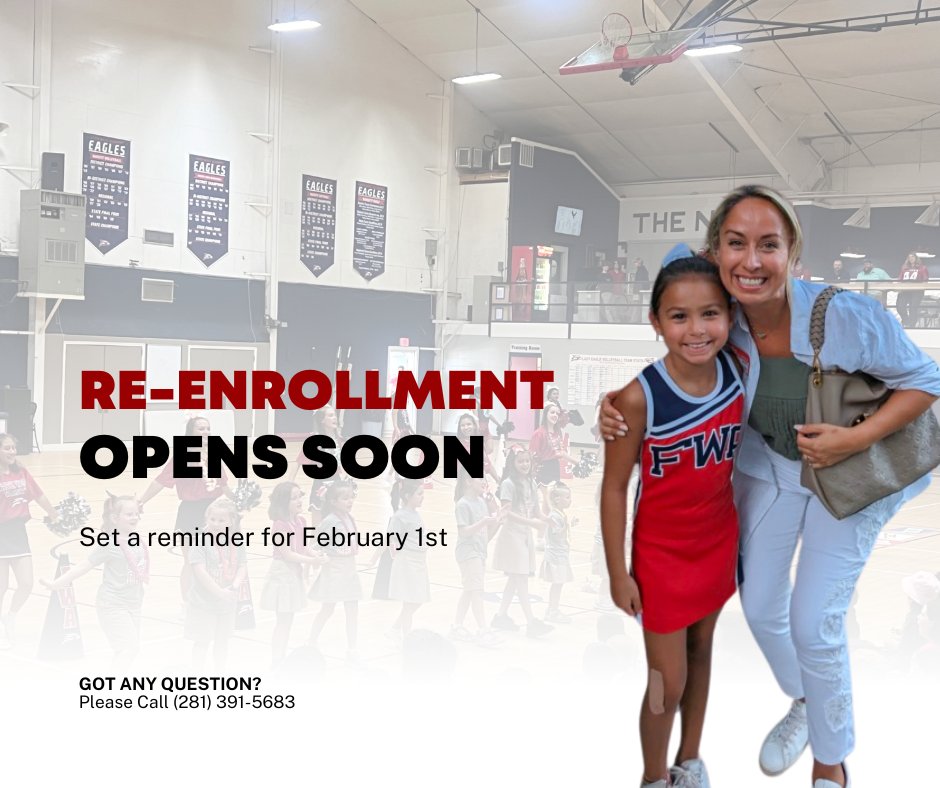 Reminder of re-enrollment on Feb 1 for returning families.

#FaithWestAcademy #FWAlife #enroll #NowOpen #ChristianEducation #PrivateSchool #QualityEducation #katytx
