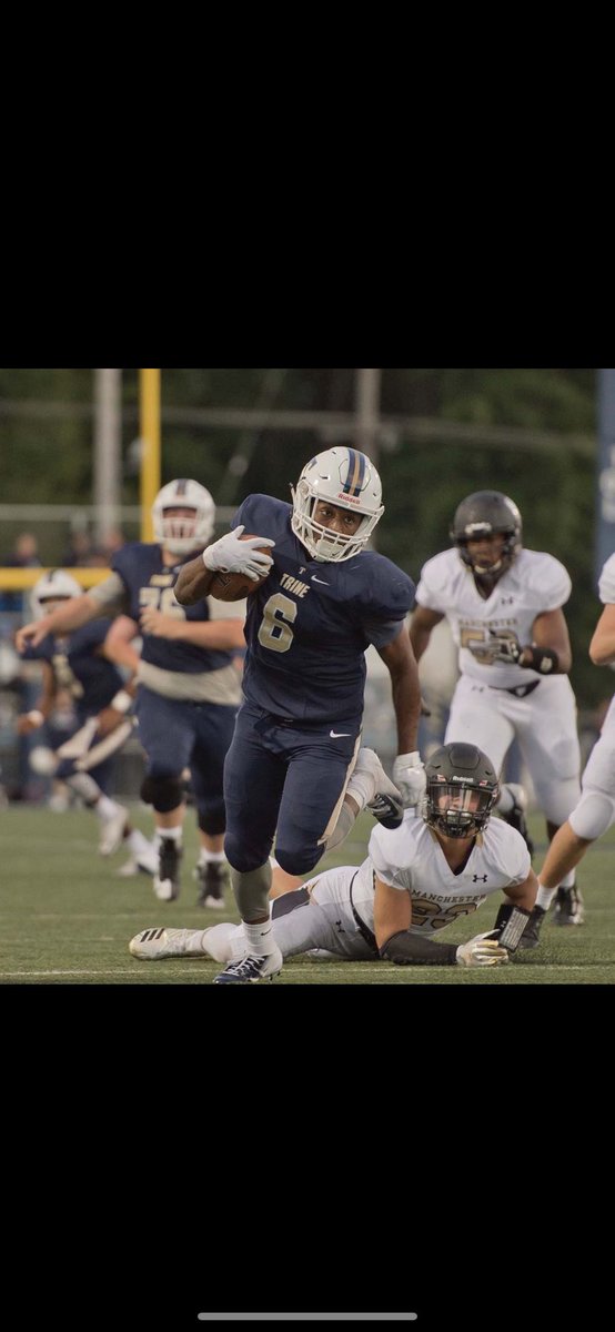 After a great visit and conversations with coach Riley I’m very very blessed to receive my first ncaa offer from Trine University💙🤍. Thanks to the man above <a href="/CoachAbbs/">Troy Abbs</a> <a href="/CoachKSnow/">Coach Snow</a> <a href="/CoachCodyFrench/">Coach French</a>