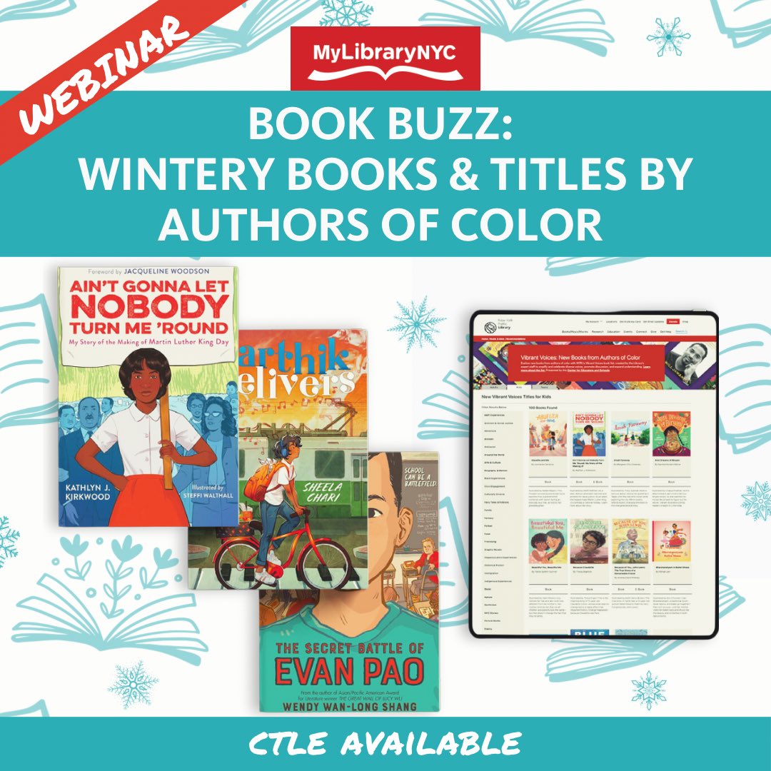 Join us as we spotlight winter titles and recent books from the Vibrant Voices booklist. Register Here: 🤗 tinyurl.com/bddvebxe