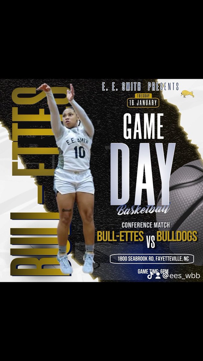 🔥 Rivalry alert! Bull-ettes ready to own the court in an electrifying clash against Terry Sanford. Game time is 6 PM at E. E. Smith High School. Let's light it up! 🏀💫 #bullettesbasketball #GameDaySpark #ConferenceClash #gohardorgohome #itsgameday