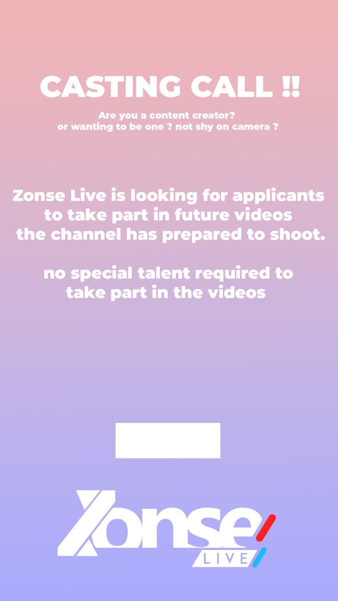 <a href="/ZonseLive/">Zonse.Live</a> is looking for people who are willing to be on camera for various content ideas ! Apply and be apart of the creator community!! 

forms.gle/bjzCsmH2zUr41v…