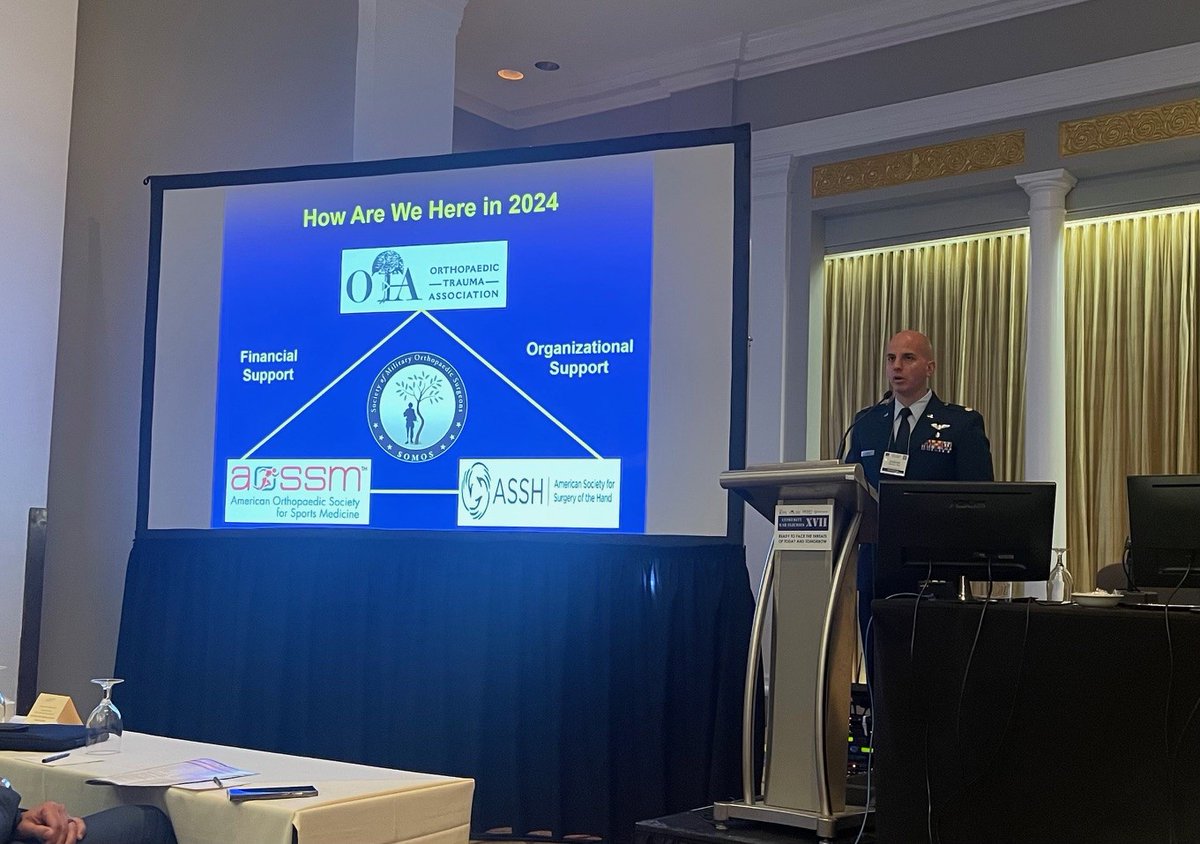 AOSSM is a proud long-time partner of @MilOrtho and the Extremity War Injuries Symposium, underway in D.C. Kudos to co-chair and Member @AndrewSheeanMD on an impactful event. #EWI