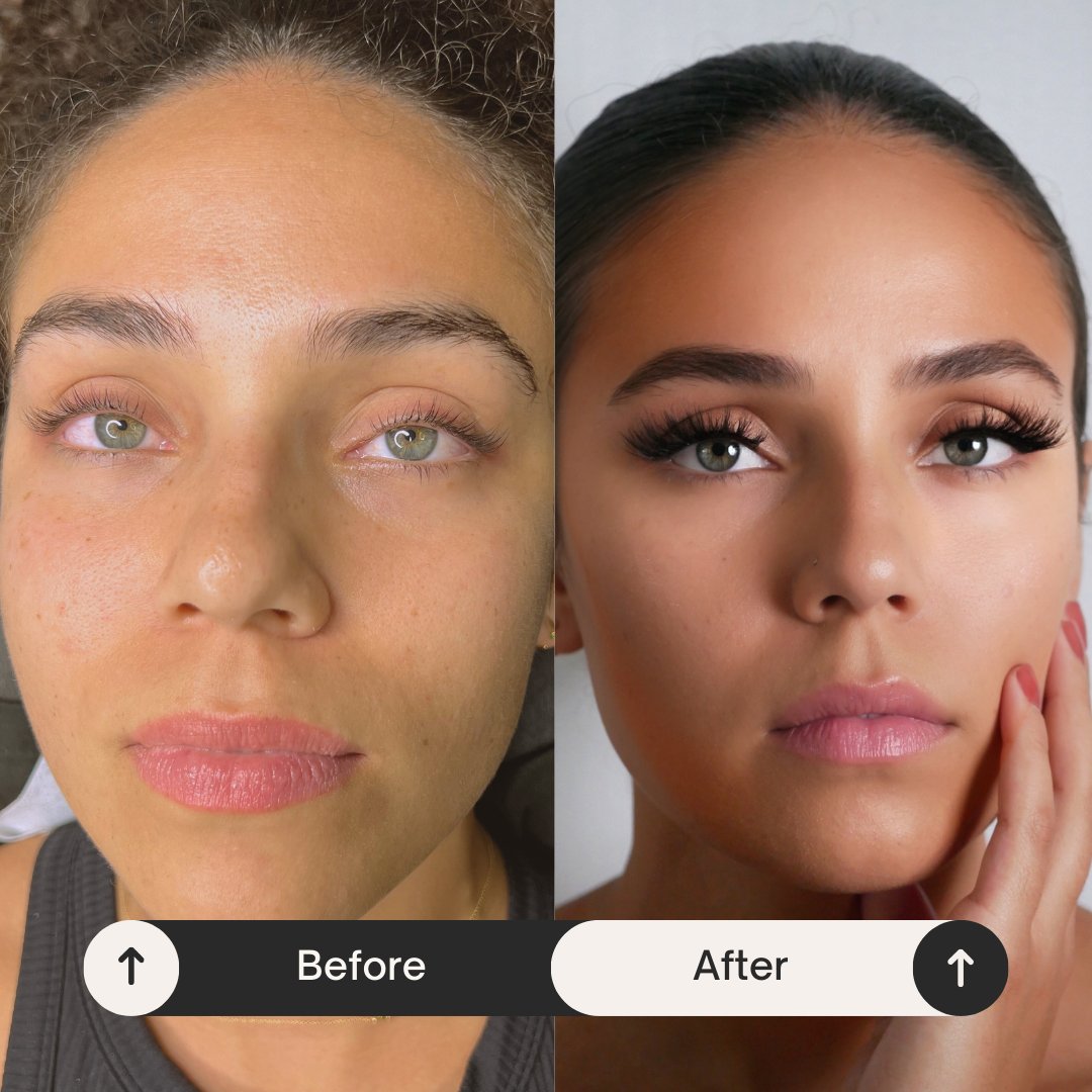 vislashes's tweet photo. See the transformation! What a stunning before and after using our false lashes. Witness the instant upgrade. https://t.co/x3vRI64Ika