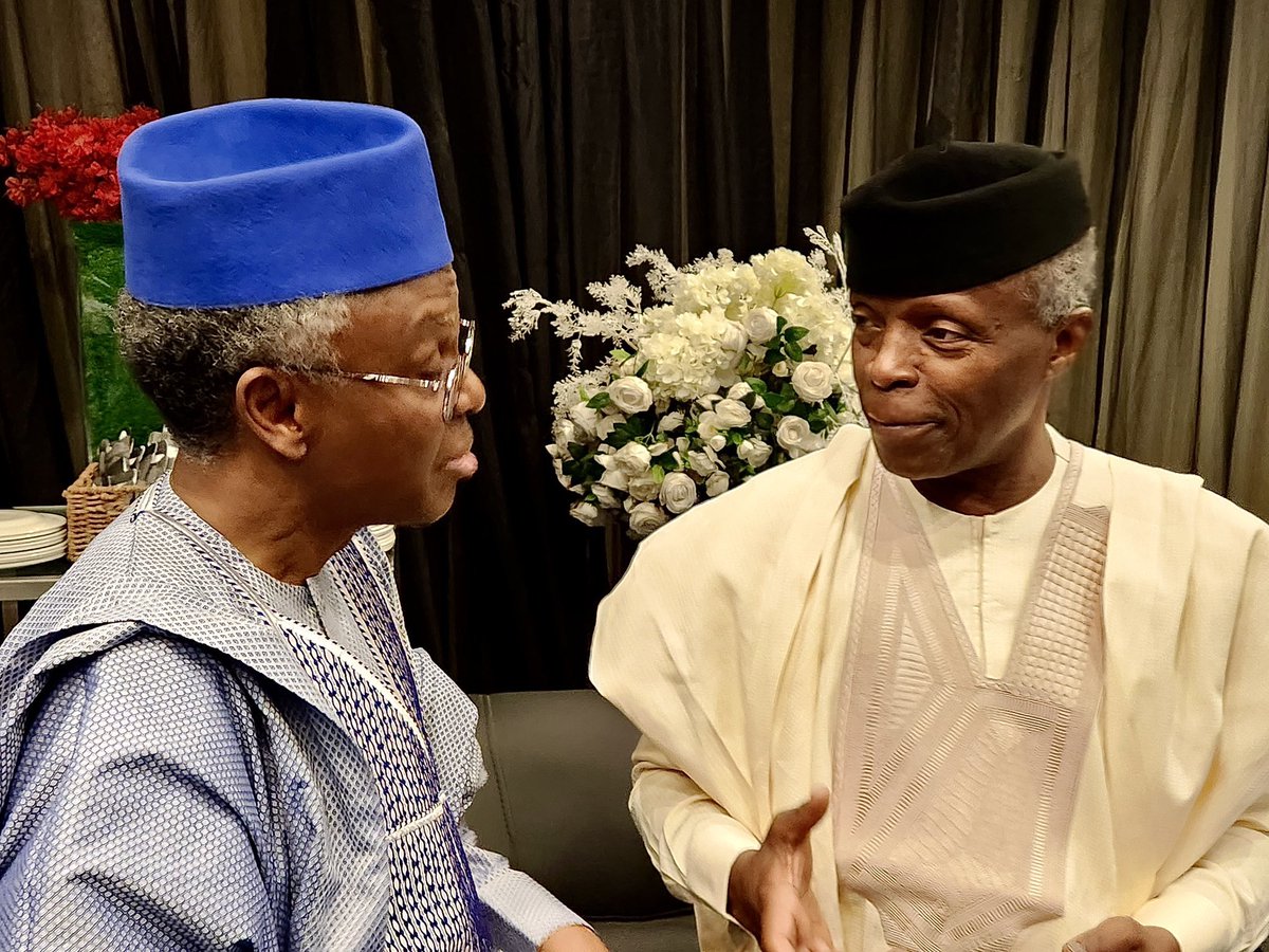 Nigeria's next President and his Vice President at the launch of the 'Working with Buhari' book:

- Vision 2031 loading

Malam Nasir El-Rufai X Prof Yemi Osinbajo