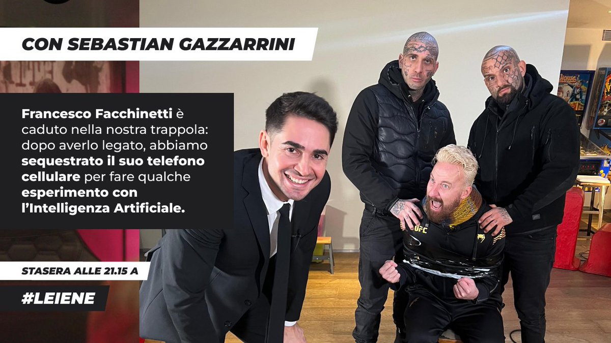 Nella nuova puntata de #LeIene di questa sera, martedì 16 gennaio 21.15, Sebastian Gazzarrini ha sequestrato il telefono di Francesco Facchinetti per fare qualche esperimento con l'Intelligenza Artificiale.