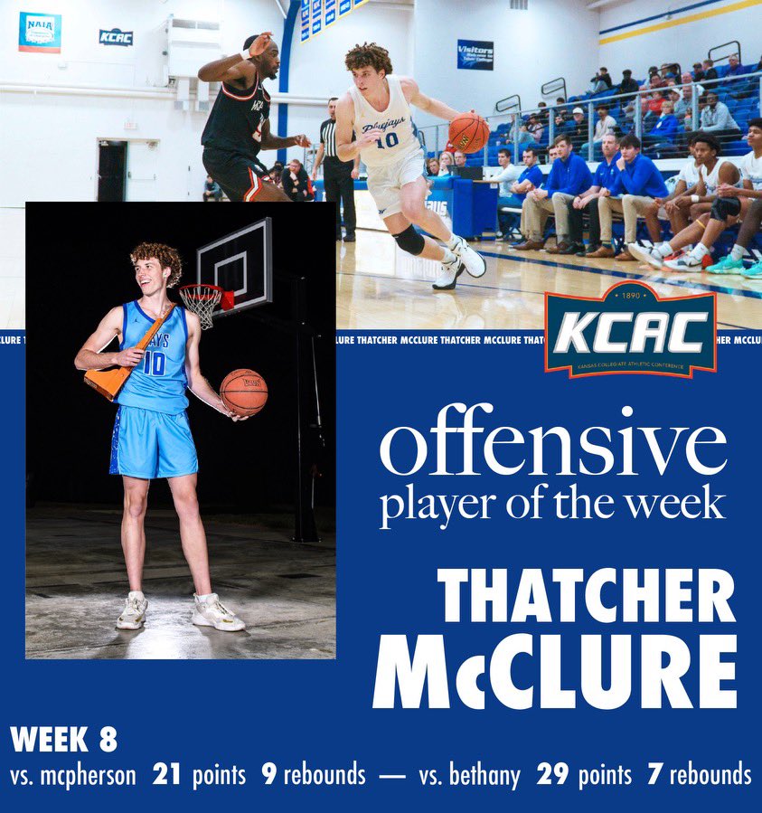 Thatcher McClure is KCAC offensive player of the week‼️ <a href="/ThatcherMcc2022/">Thatcher McClure</a>