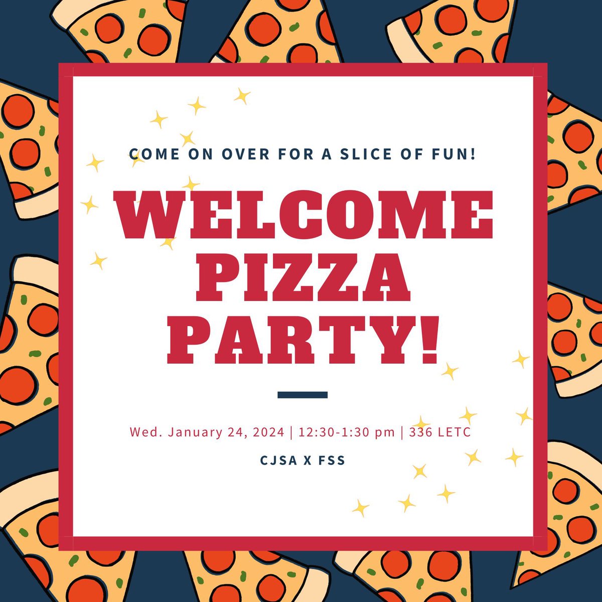 cjsawsu's tweet photo. Good morning Shockers! On behalf of CJSA we hope you stay safe &amp; warm. Starting the semester with our Welcome Party, we have partnered up with @wsu_fss so come hungry and ready for some fun! 
We hope to see you all there.🥳
Look forward to our announcements for meetings and more! https://t.co/pHp6ozm5i3