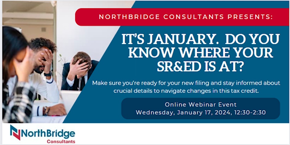 It’s a new year, and SR&amp;ED has evolved—have you adapted?
Find out the latest changes to the program to stay on top of your filings and avoid unnecessary audits through our exclusive members-only online webinar.
Click here: eventbrite.ca/e/its-january-…