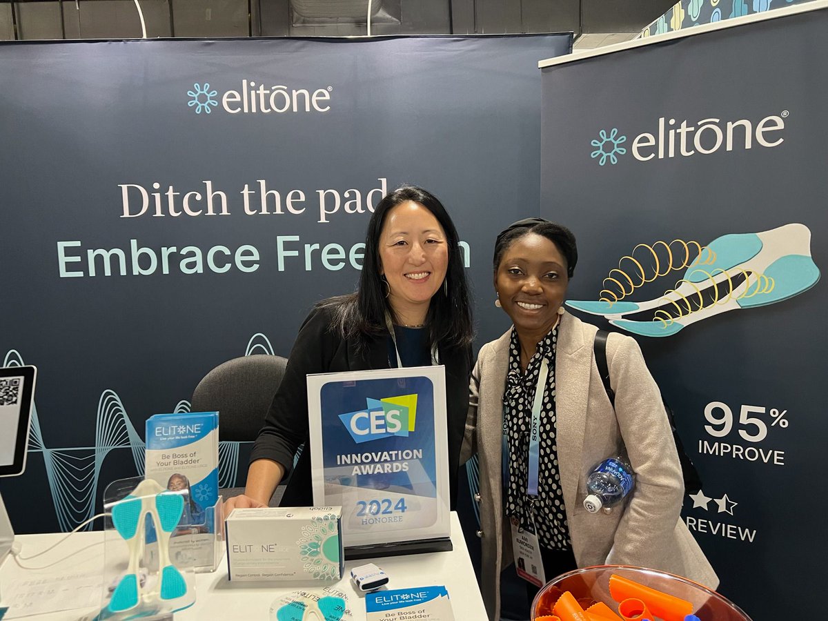 elitone_device's tweet photo. Partners for more than a year, Elitone Co-founder Gloria finally got to meet Founder Ami of @SIKAHealth at the CES show! SIKA makes it super easy for Elitone purchasers to buy with their FSA/HSA. #partners #healthtech #wellness #fsa https://t.co/K8dZBZilTv