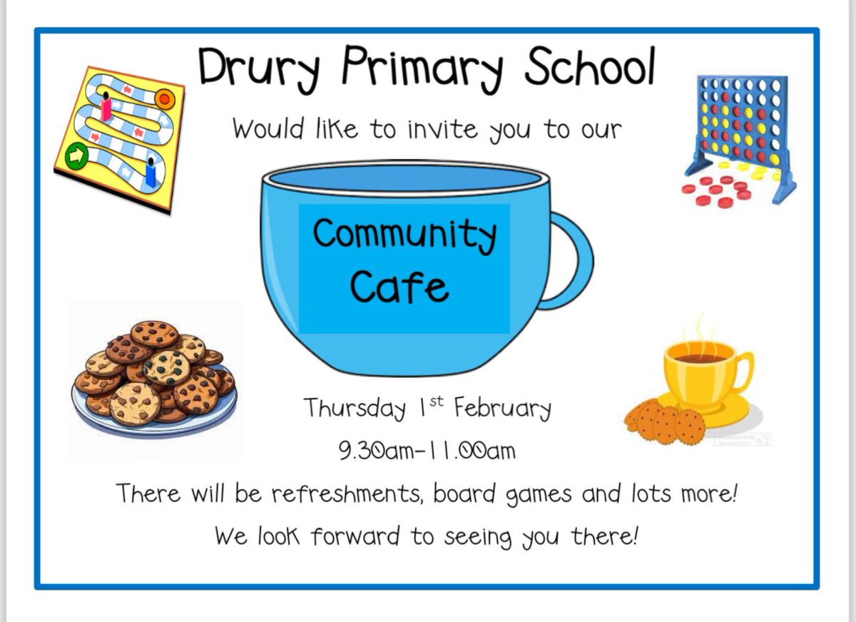 We are looking forward to seeing some of our Drury friends for our community cafe ☕️ 🫖 🍪