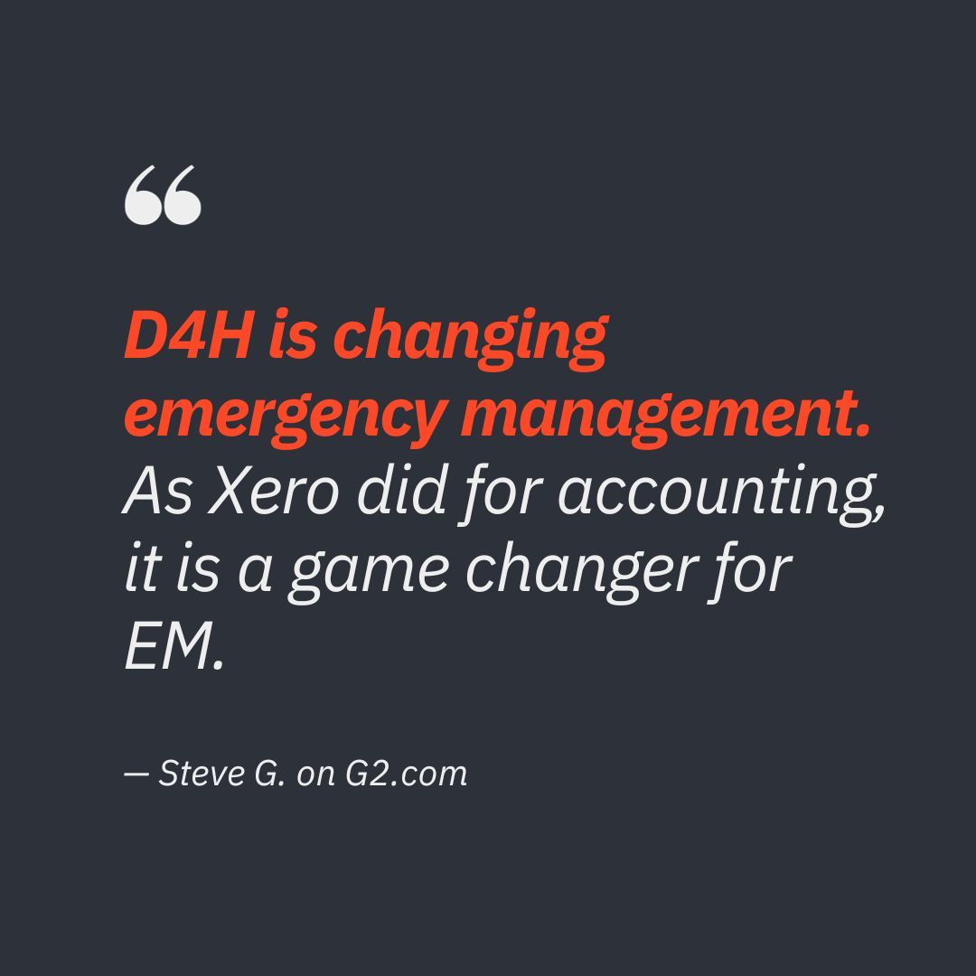 d4h's tweet photo. Together, we're setting new standards for preparedness, adaptability, and efficiency in emergency management 🚀
Thank you, Steve! Read Steve's full review of D4H: https://t.co/yXiwpDSQ2x
#EMGTwitter #EmergencyManagement #D4H #DisasterPreparedness #EMTech https://t.co/tummZrHBhB