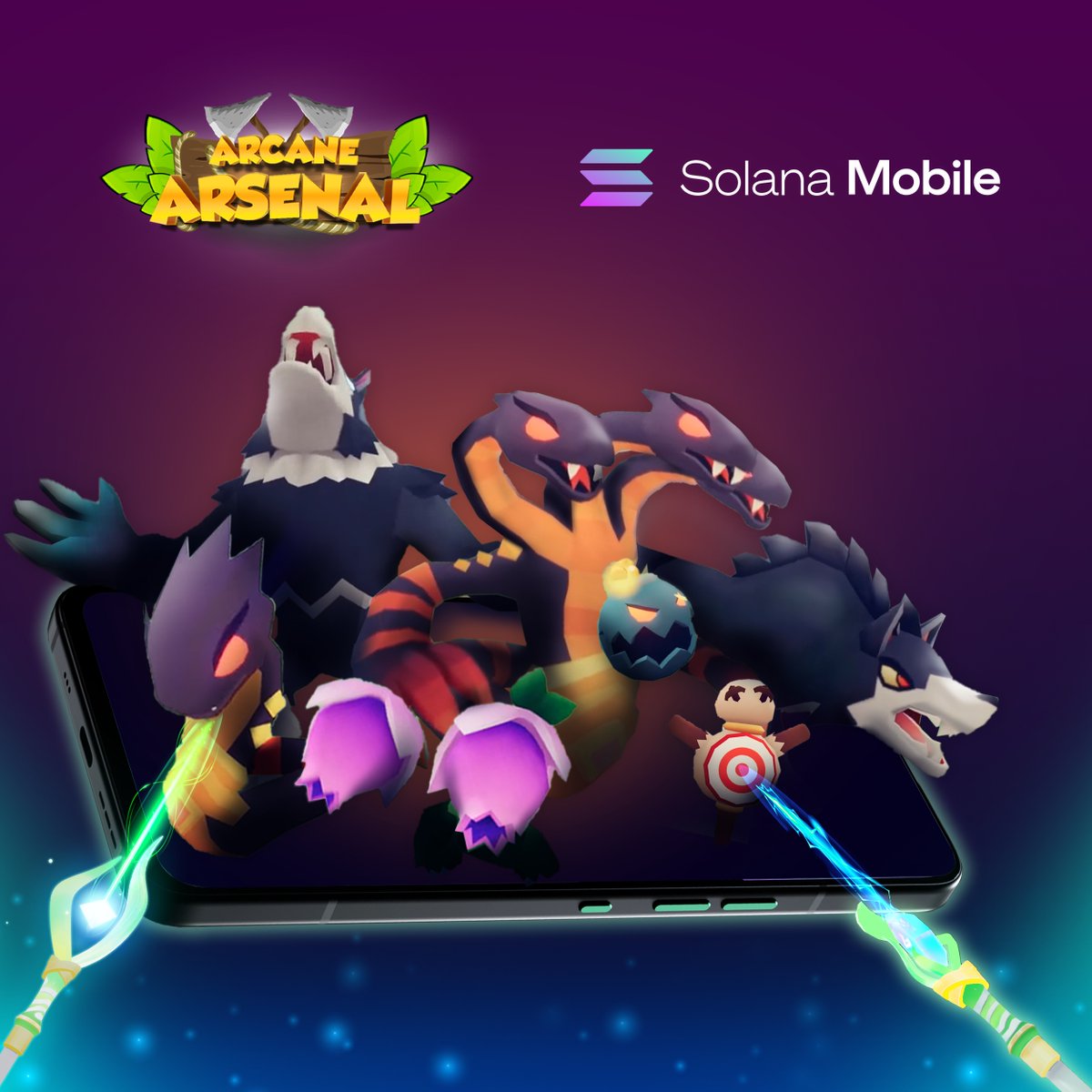🔥🔥Arcane Arsenal is now available on <a href="/solanamobile/">Seeker | Solana Mobile</a> Saga dApp store worldwide.

Exclusive rewards are given to saga users as well as early players. Download it now!!