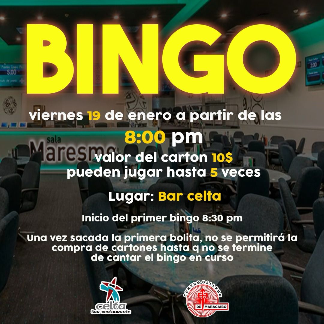 VOLVIERON NUESTROS VIERNES DE BINGO

este viernes 19 de enero te garantizamos una noche llena de emoción‼️No te lo puedes perder. ¡Te esperamos!!
La diversión comienza a las 8:00pm 🕢

El valor de cada cartón es de tan solo 10$ en efectivo. 💵