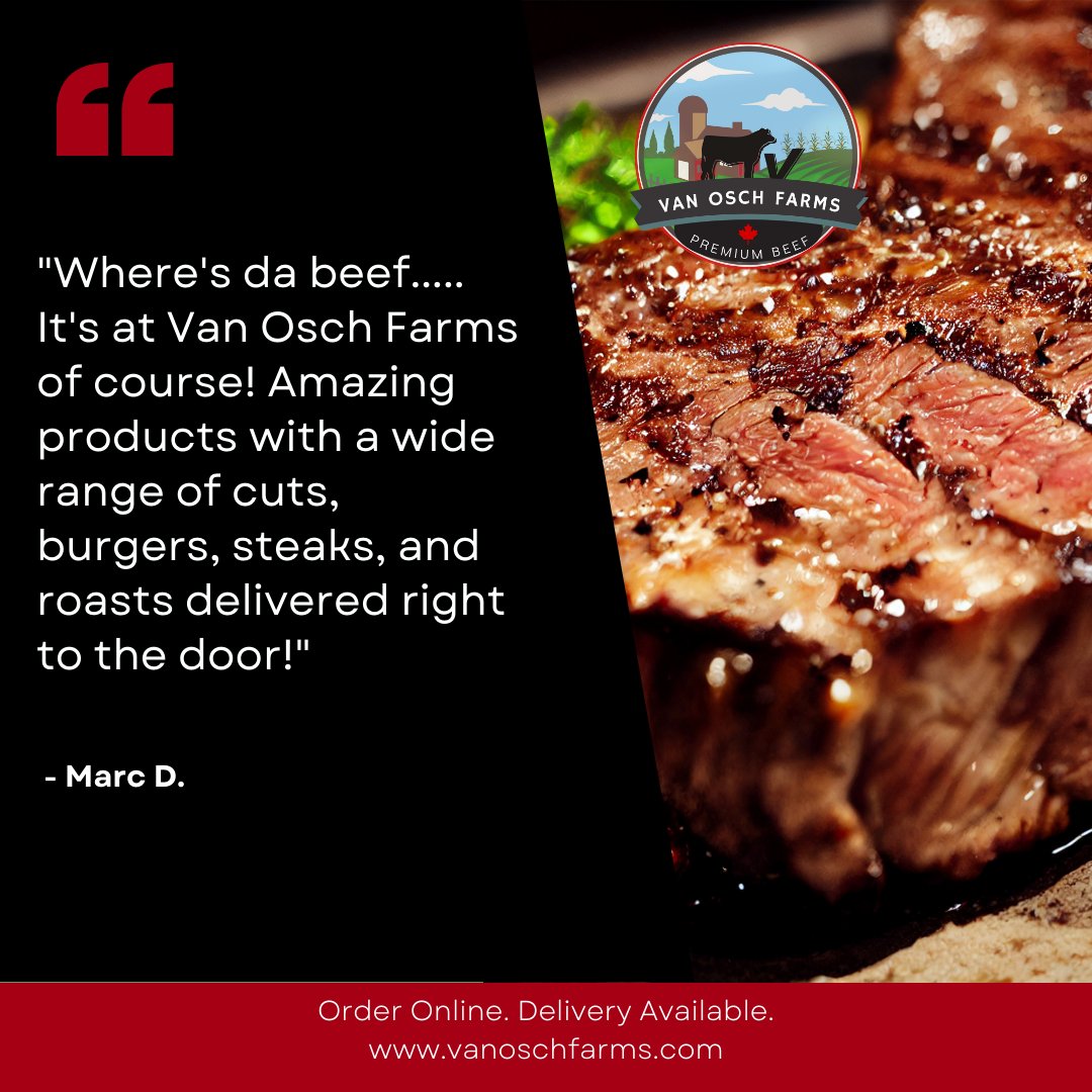 We love hearing from our customers. Feedback lets us know if we're on the right track. Thanks, Marc for reaching out! #premiumbeef #cornfed #vanoschfarm #buylocal #customerreview