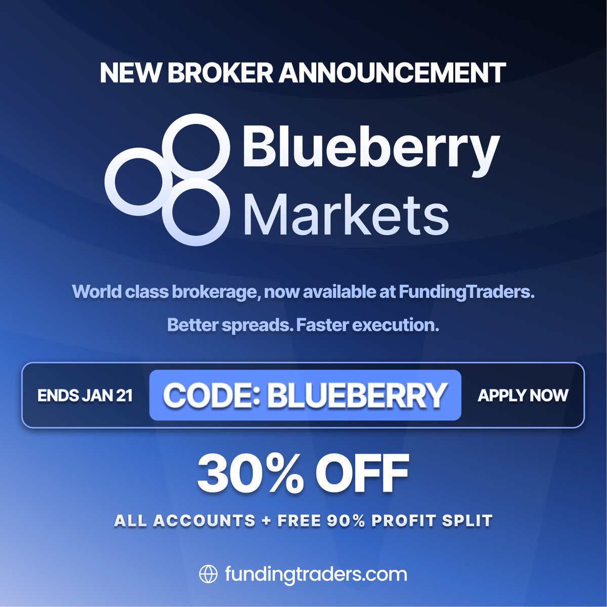 🚨 NEW BROKER: Blueberry Markets

As traders, the best trading conditions is paramount to your trading success

Use code "BLUEBERRY" to get:
- 30% OFF
- 90% PROFIT SPLIT
- Ends January 21