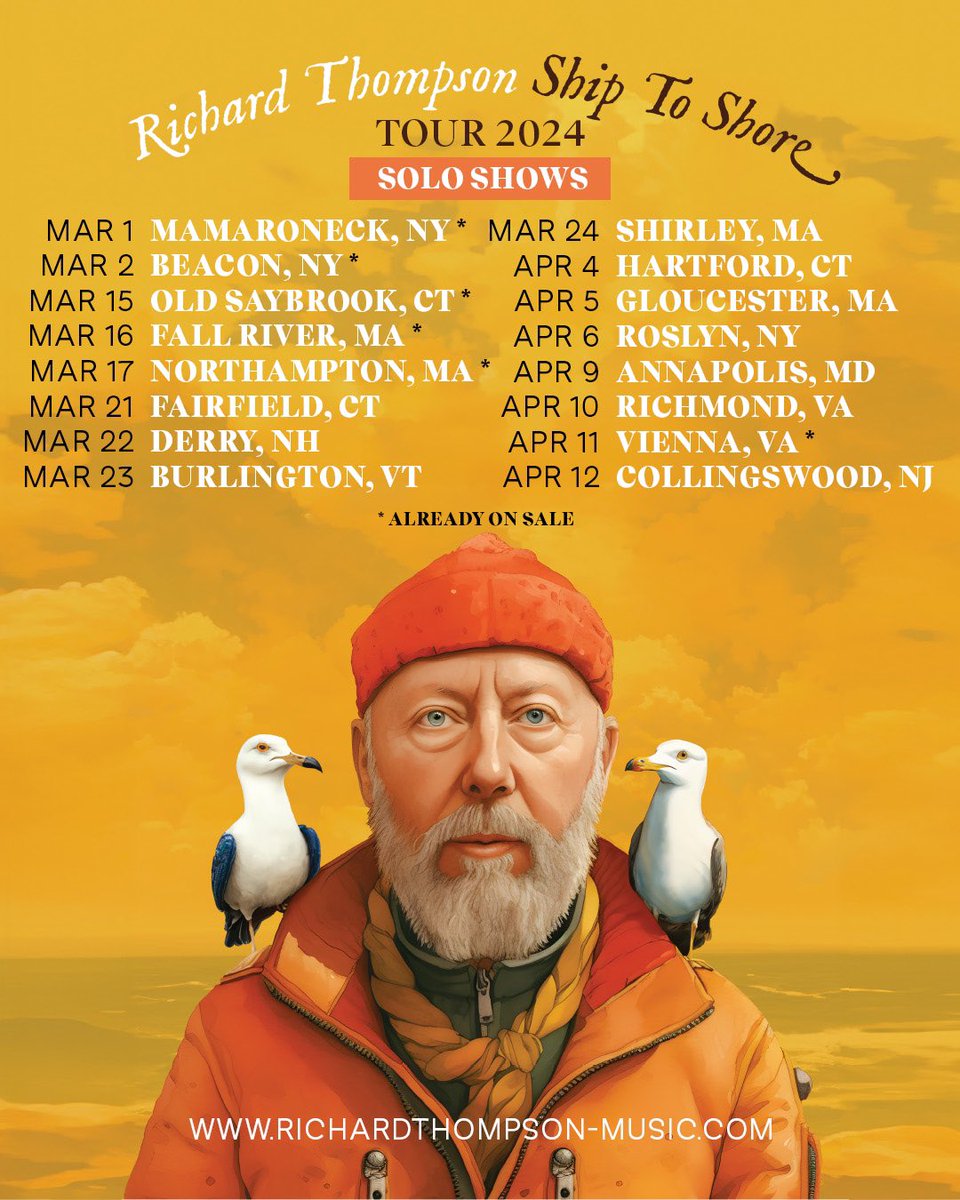 RT is excited to announce the Ship To Shore 2024 Tour kicking off in March! Select dates are already on sale, presale for remaining dates are tomorrow at 10AM local using code RT2024 and onsale this Friday at 10AM local.