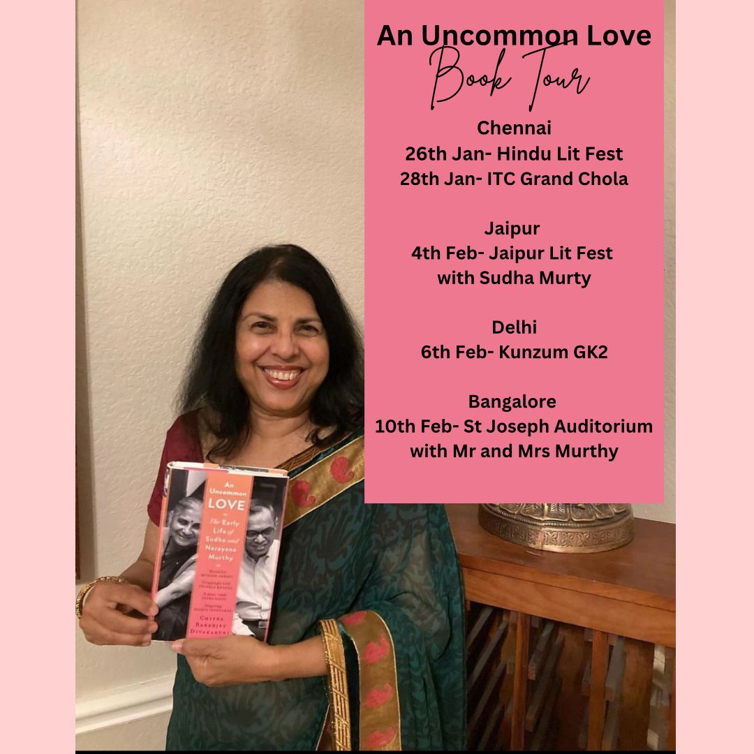 And here it is: All the events (so far) of my India book tour for #AnUncommonLove: The Early Years of Sudha and Narayana Murthy. Please reserve the dates. Will post venue details/times soon. Please tell friends. I look forward to seeing many of you. @juggernautbooks @Chikisarkar