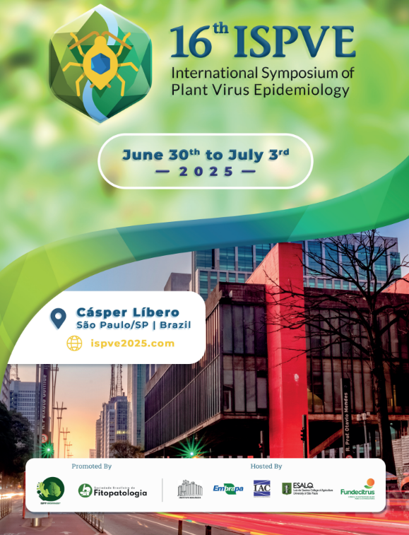 I'd like to invite you to come to São Paulo (Brazil) for the 16th International Symposium of Plant Virus Epidemiology (ISPVE), from June 30 to July 3, 2025. 

More info at ispve2025.com