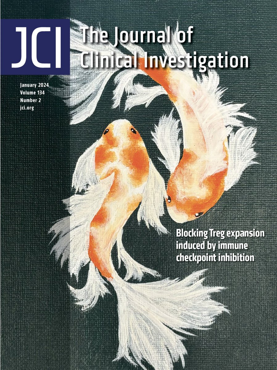 1/ Pls✅out our work w/ a completely unexpected finding demonstrating that FGFR inhibition suppresses Treg proliferation in a cell autonomous manner in context of FGFR3 driven #bladdercancer 
👇👇👇
buff.ly/3RYZ4Mu
jci.org/articles/view/…

Cover art credit: Riley S. Kim