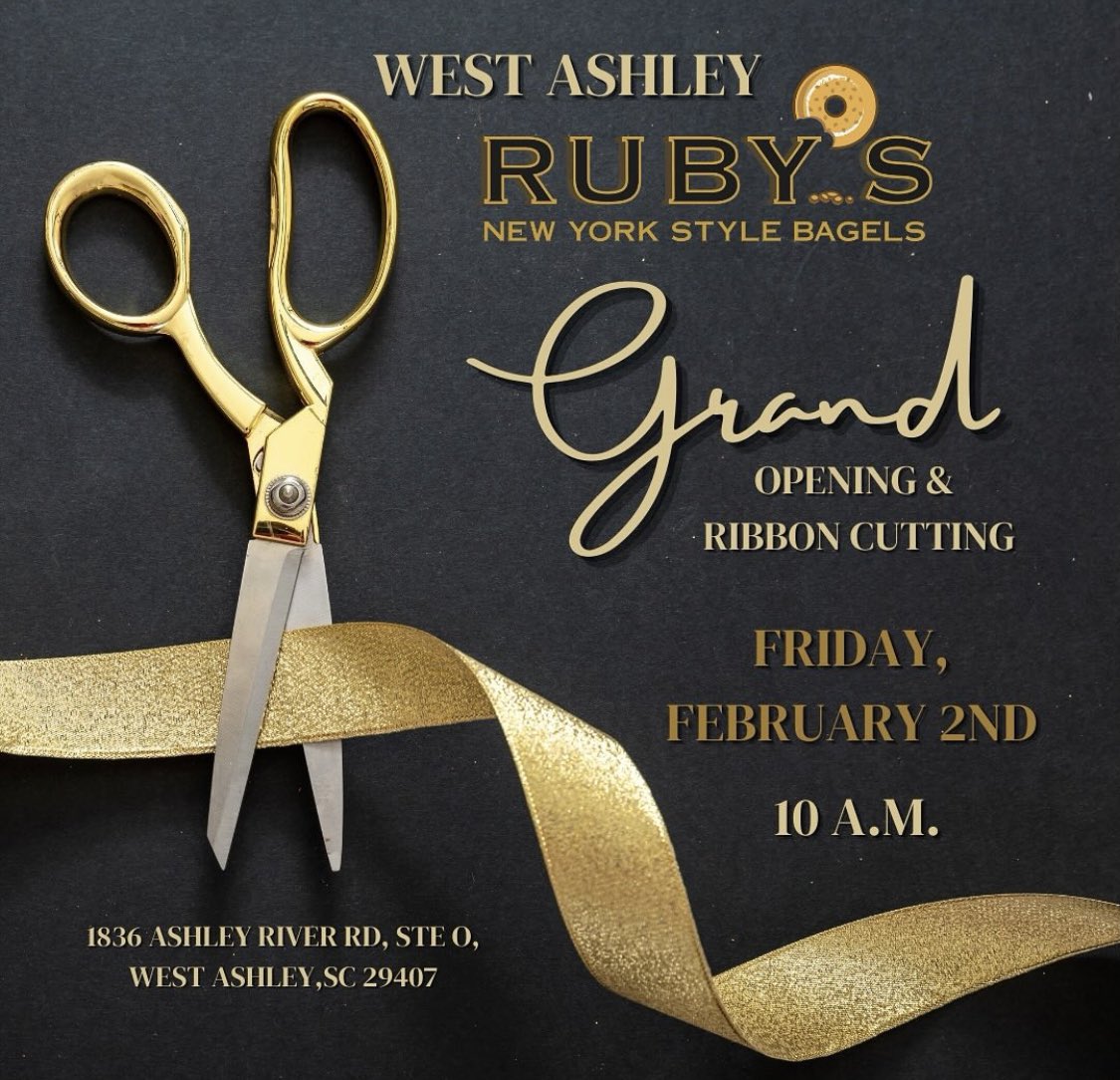 ChuckTownDaily's tweet photo. Ruby's New York Style Bagels Coming to West Ashley, SC - Grand Opening Friday, February 2, 2024 - Charleston Daily - https://t.co/Y9zrDmzDXD
#GrandOpening #WestAshley #WestAshleySC #Bagels #CharlestonDaily https://t.co/02ZOVLON9y