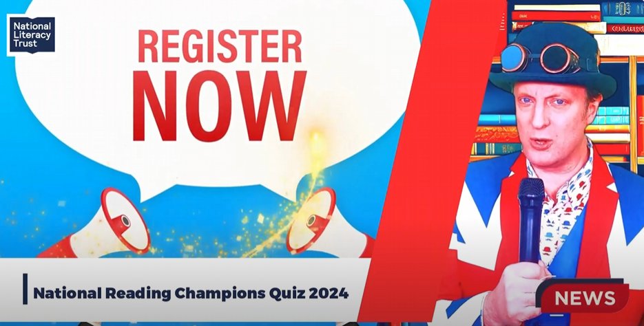 💥I'm thrilled to be teaming up with @Literacy_Trust & @ALCS_UK again as the host & quizmaster for the National Reading Champions Quiz 2024! 🥳Has your school got what it takes to win? Register now tinyurl.com/2dxe7t77 #edutwitter #kidlit #primaryrocks