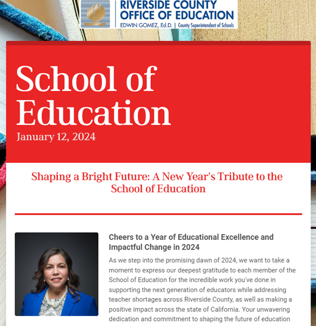 RCOE School of Education (@rivcosoe) on Twitter photo The <a href="/RivCoSOE/">RCOE School of Education</a> January Newsletter is here: "May the new year bring even more opportunities for growth, collaboration, and success"! smore.com/2k0b1 The <a href="/RivCoSOE/">RCOE School of Education</a> January Newsletter is here: "May the new year bring even more opportunities for growth, collaboration, and success"! smore.com/2k0b1